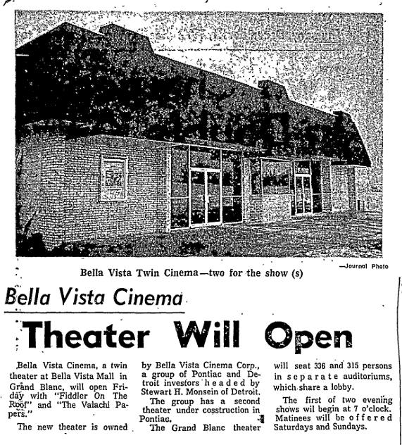 Bella Vista Theatre - DEC 1972 OPENING ARTICLE